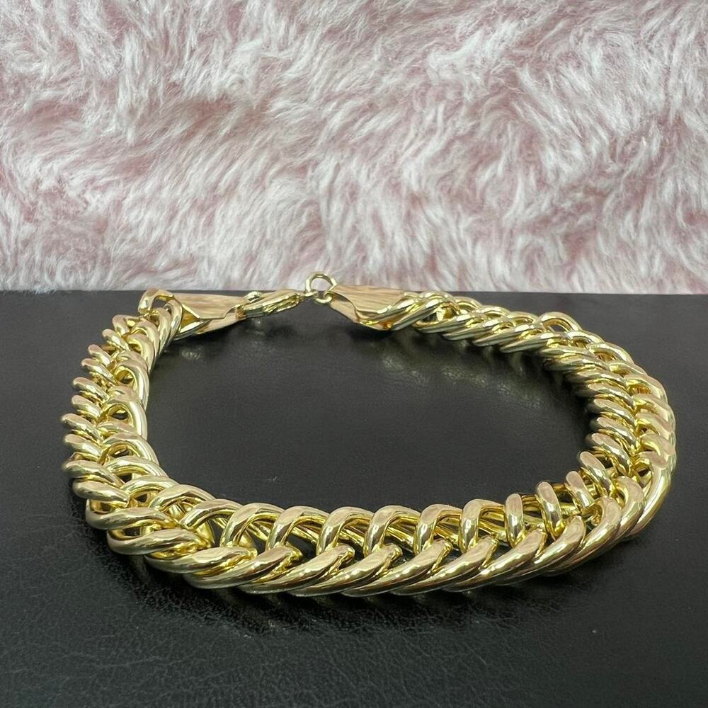 Gold plated unisex chain bracelet